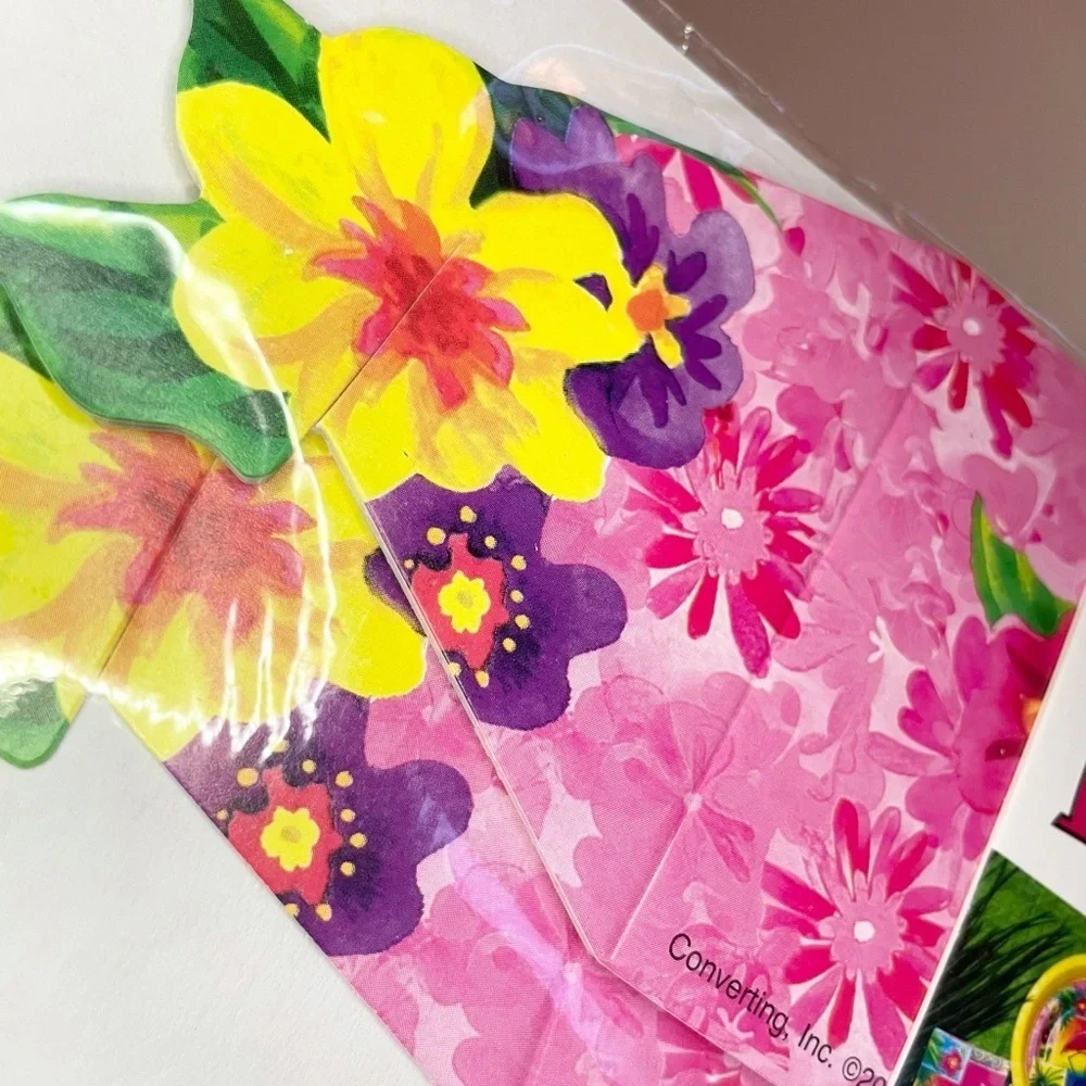Floral Luau Cardboard Napkin Wraps 8-Piece Set